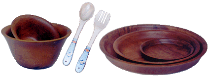 Bowls, Plates and cutlery