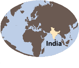 Location of India in the World